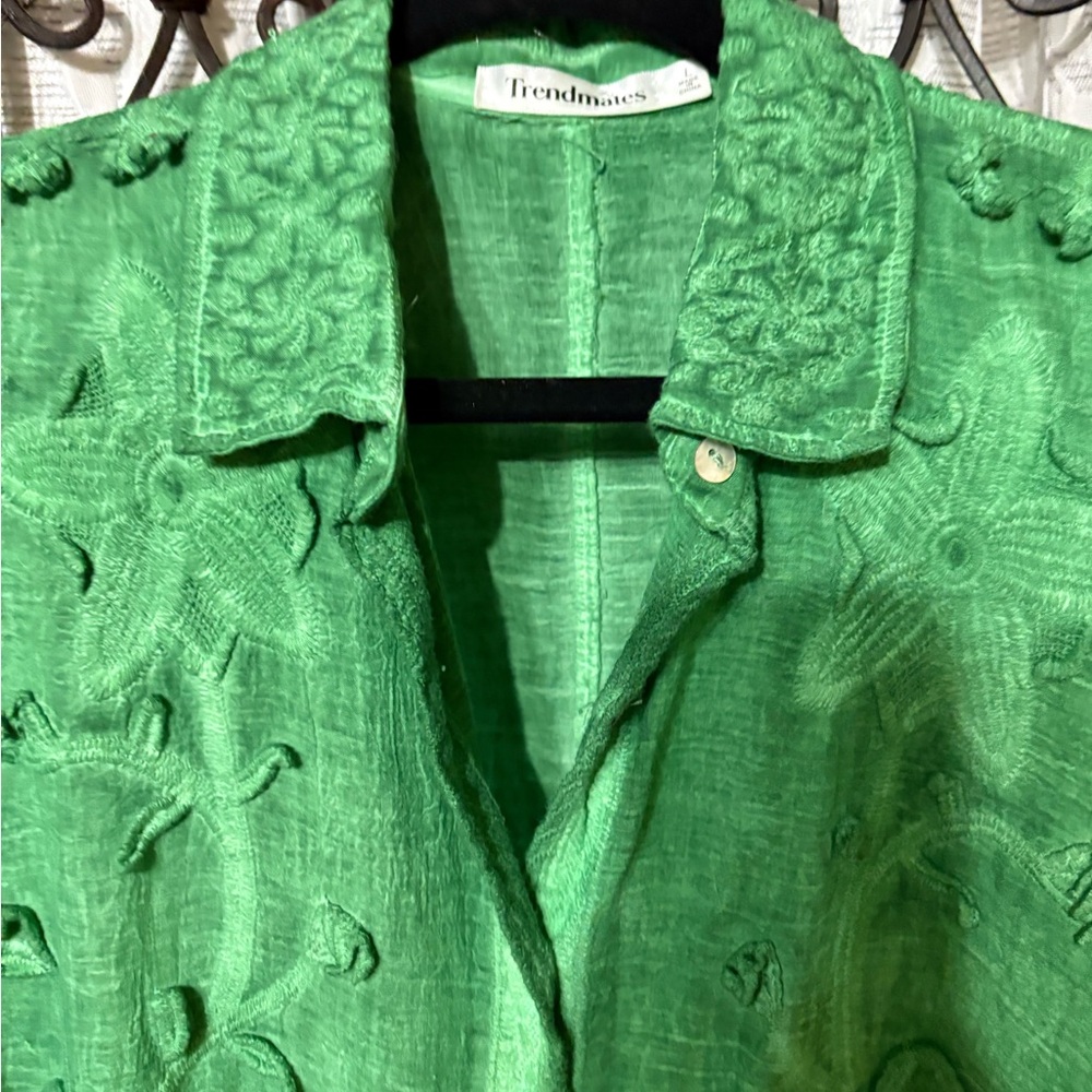 Green Embroidered Top/Jacket